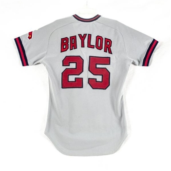 Don Baylor 1982 California Angels Game Worn and Signed Road Jersey